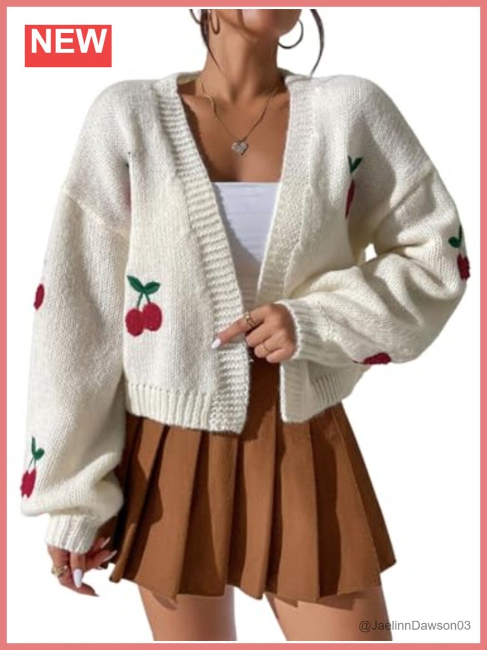 Chunky Knit Cropped Cardigan Open Front Long Sleeve Sweater Top